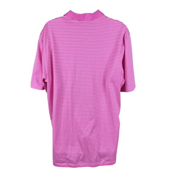 Polo Golf Ralph Lauren Mens XL Pink Striped Pima Cotton Fox Embroidery Preppy - Picture 2 of 14